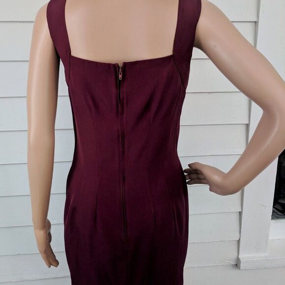 Dark Red Dress Sleeveless with Bolero Jacket XS Rina Rossi 80s 90s - Picture 6 of 8